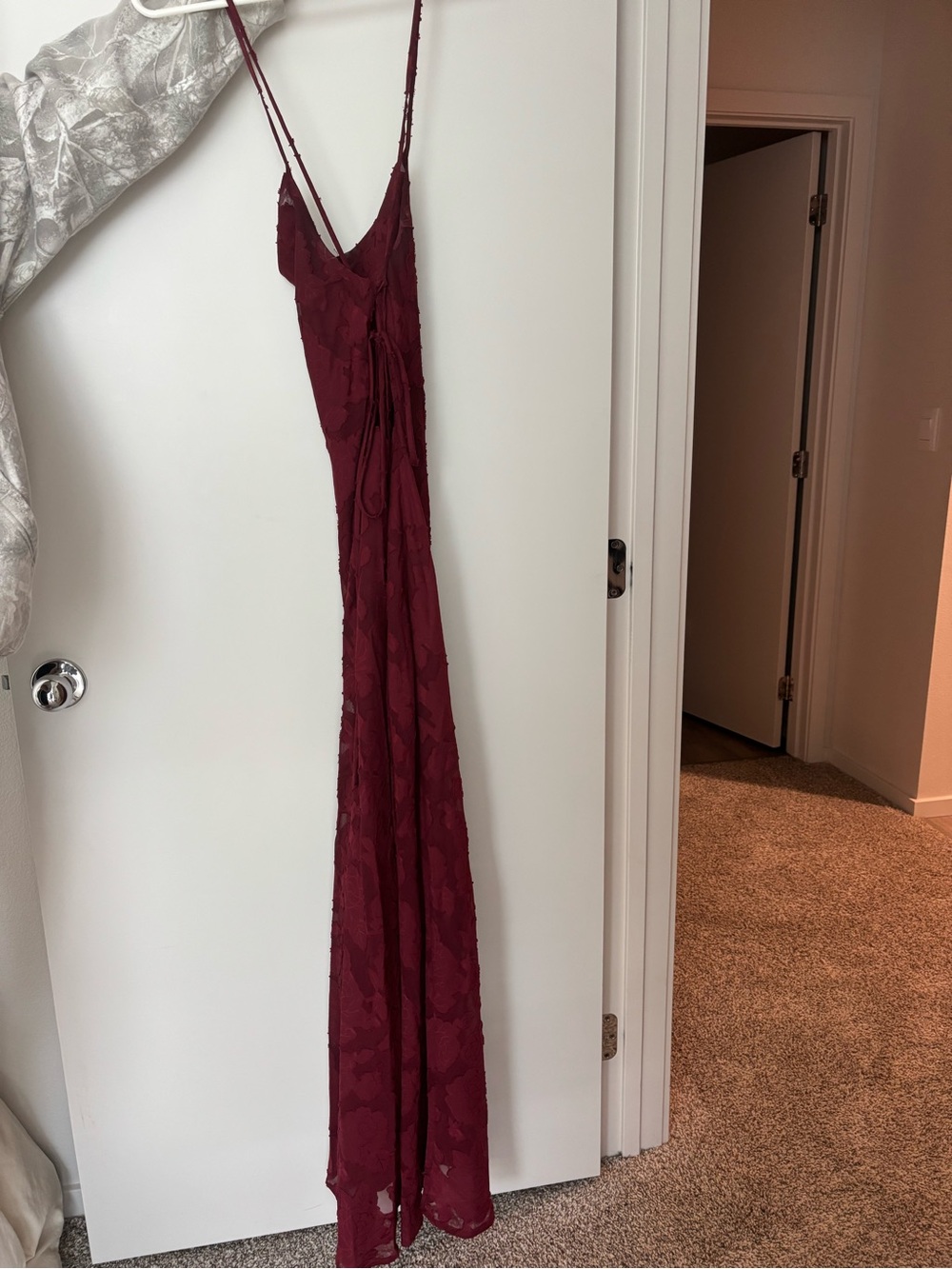 Princess Polly Burgundy Lace Maxi Slip Dress - Picture 3 of 3